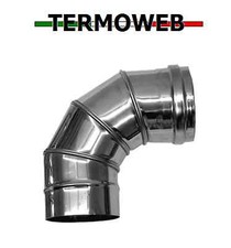 Tubo Fumi per Stufa a Pellet Curva Acciaio Inox d.100 A 90° MF