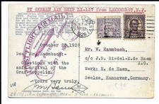 STATI UNITI , POSTA AEREA , FIRST FLIGHT AIR MAIL - VIA GRAF ZEPPELIN , 1928 .
