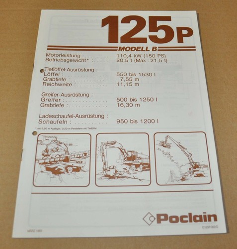 Brochure specifiche escavatore