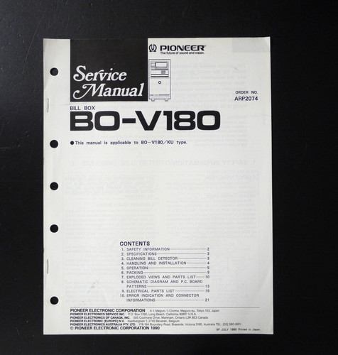 Originale pioneer v180 bill - pioneer,