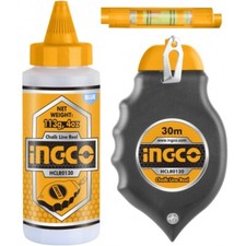 INGCO HCLR0130 Traccialinea Traccialinee con Livella Battifilo Gesso Blu 30MT 