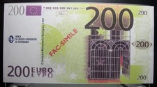 Banconota 200 Euro Fac Simile