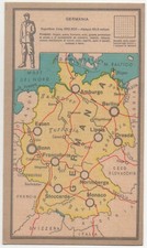 STAMPA DIDATTICA ANNI '60, SCHEDA CARTINA CARTA GEOGRAFICA - GERMANIA