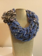 Sciarpa collana, scaldacollo, collana fatta a mano, sciarpa misto lana