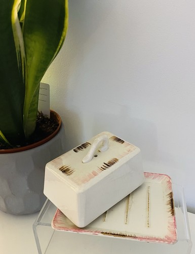 Vintage cheese dish ceramic - cheese,