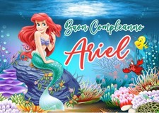 BANNER STRISCIONE COMPLEANNO - Ariel Sirenetta - PERSONALIZZATO