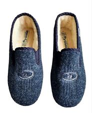 Pantofole Uomo Unisex In Misto Lana Blu Navy Emanuela Taglia 41