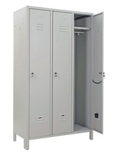 eacommerce Armadio Spogliatoio Sporco/Pulito 3 Posti Grigio RAL 7035