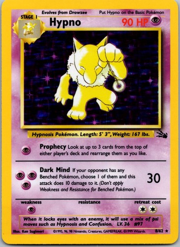Hypno fossil pokémon - 08/62,