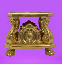 Base Processionale Legno Foglia Oro porporina Madonna Santo Intaglio 11,5x 9,5 