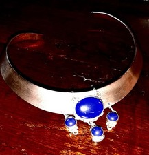 Collana- Collier- Nina Ricci-lapislazzuli- argent massif 925 - vintage- rare