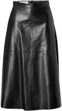 Gonna donna nera in vera pelle