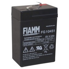 BATTERIA FIAMM FG10451 6V 4,5A PIOMBO EMERGENZA TORCIA LAMPADA PILA PORTATILE 4A