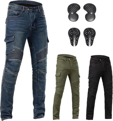 Pantaloni moto con protezioni - con,
