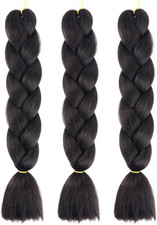 Extension per Treccine Africane 24" Nero, 3 Pezzi Capelli Neri Sintetici Finti L