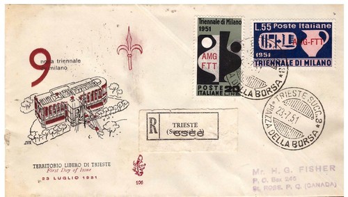 Fdc venetia trieste - fdc, triennale