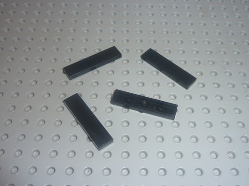 Lego black tile 1x4 ref - black,