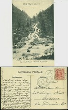 Cartolina illustrata annullata timbro di collettoria ‘Bagni di Vinadio’.