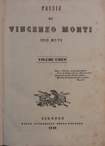Monti vincenzo poesie - monti,, vincenzo,