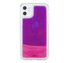 Custodia telefono Apple iPhone 11 neon, brilla al buio custodia sabbia rapida viola rosa