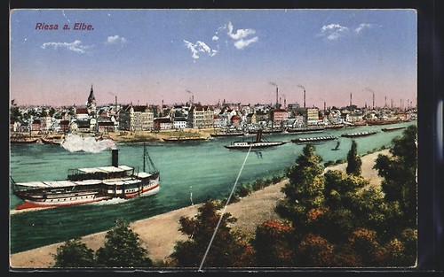 Riesa vista sull elba fino - riesa,,