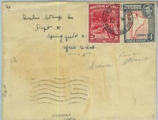 BK0411 - Guyana Britannica - STORIA POSTALE - TIMBRO POSTALE River Boat su COPERTINA 1952