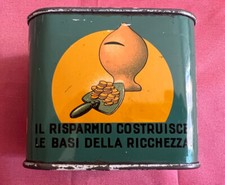 SALVADANAIO  RARO IN LATTA ANNI 40 50 OMAGGIO CASSA DI RISPARMIO PADOVA ROVIGO