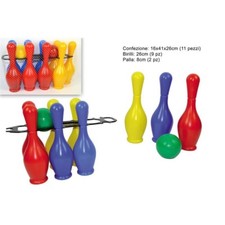 x Gioco Mare Birilli Set 11 Pezzi 9 Birilli 2 Palle Bambini Divertimento Est dfh