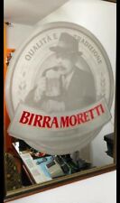 Insegna Birra moretti baffo SPECCHIO Epoca Vintage Mirror Beer BAR raro quadro