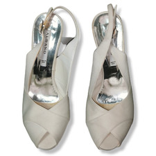 scarpe donna ALBANO 38 sandali bianco seta DS52