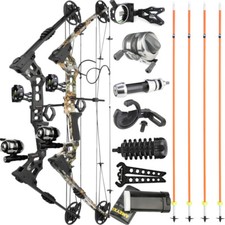 Set pesca con arco 20-70 libbre regolabile tiro con l'arco composto arco pesca caccia 320 fps R/LH