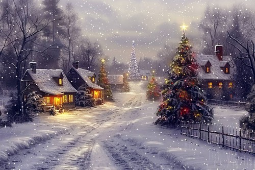 Villaggio natale innevato - di,