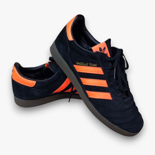 Scarpe da ginnastica Adidas Gazelle Team nere arancione solare UK 8,5