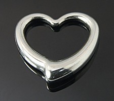 2pz ciondolo cuore  in acciaio inox  16x16mm colore argento scuro