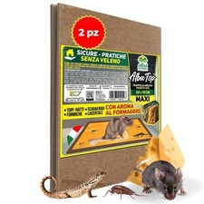 Albatop Trappola Topi Insetti Super Adesiva Non Tossiche, Aroma Formaggio x 2 pz