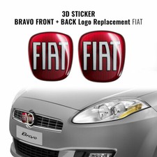 Adesivo Fiat 3D Ricambio Logo per Bravo Anteriore + Posteriore