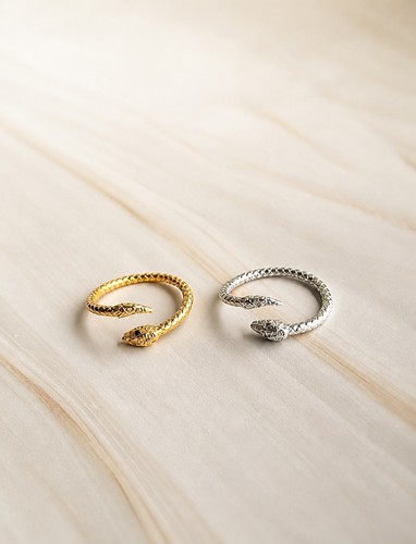 Anello serpente placcato oro - anello,