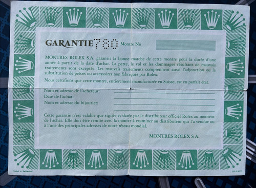 Guarantee rolex blank - ,