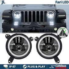 FARI LED + STAFFE Per JEEP WRANGLER JL Angel Eyes Luce Bianca 6500K OMOLOGATI