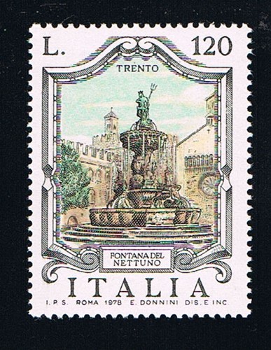 Italia francobollo fontana - 1,