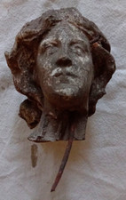 Testa di donna Calco in gesso 12hx8 cm