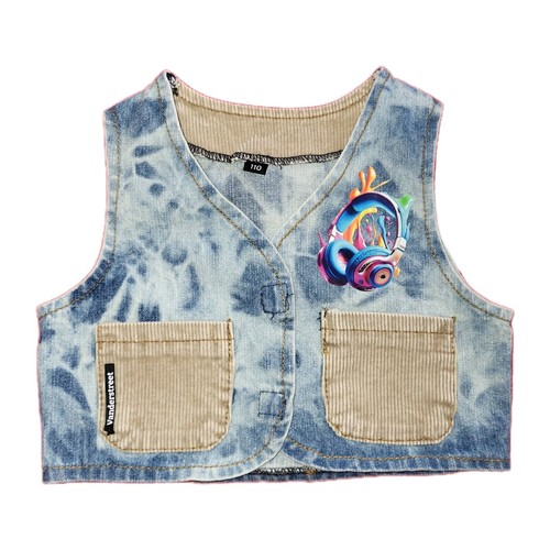 Cord weste unisex - weste,, blau