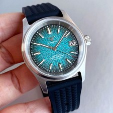 Orologio subacqueo uomo 36 mm Pilot Tandorio quadrante texture blu vetro zaffiro NH35A 20ATM