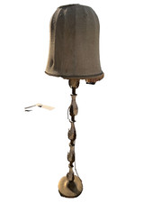 LAMPADA A PIANTANA DEGLI ANNI 30/40 CON CAPPELLO ,  STELO IN CERAMICA E METALLO