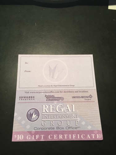 Buoni regalo regal cinemas - 10,