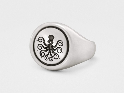 Anello con sigillo polpo in - di,