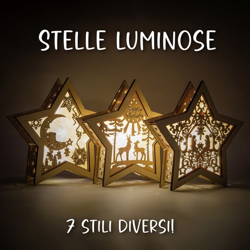 Stella luminosa led - in, legno