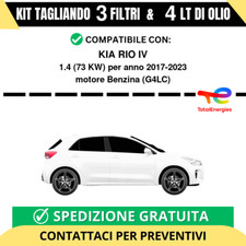 Tagliando per KIA RIO IV 1.4 73 kw - 4 Lt di TOTAL + 3 Filtri anno 2017-2023