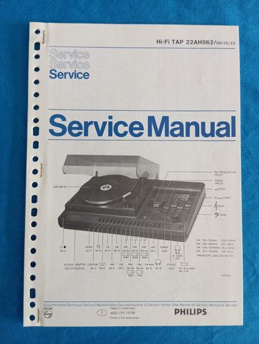 Philips 22ah862 service - service, manual