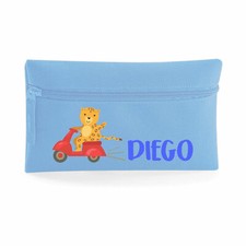 Astuccio 21x14 cm in poliestere 600D personalizzato con nome leopardo sulla v...